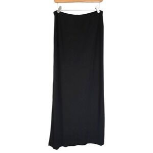 Vintage Joseph Ribkoff Thigh-High Side Slits Maxi Skirt Black Stretchy 14 ILGWU‎